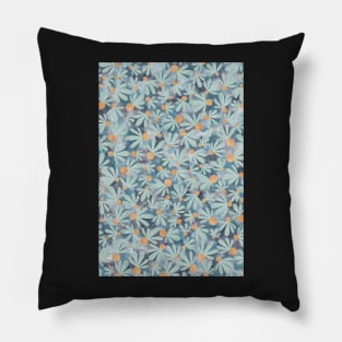 Orange and Turquoise Floral Pattern Pillow