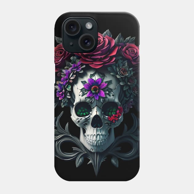 Skull and flowers Phone Case by Dope_Design