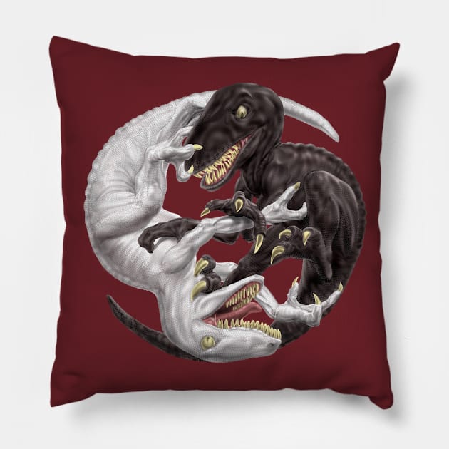 Yin Yang Raptors Pillow by AyotaIllustration