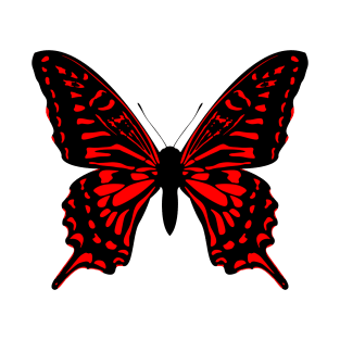 Butterfly, black and red T-Shirt