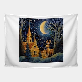 Hare, Pagan Hare, Pagan Art, Moon, Animal, Tapestry