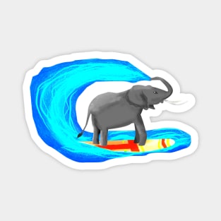 Surfing Elephant Magnet