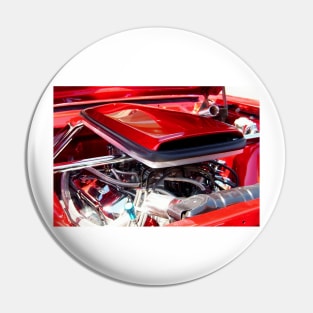 Candy Apple Red Horsepower - Ford Racing Engine Pin