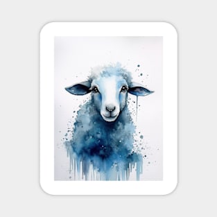 Watercolor blue sheep Magnet