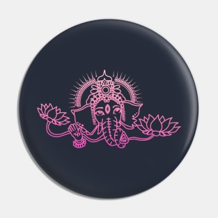 Pink Ganesh Henna Design Pin