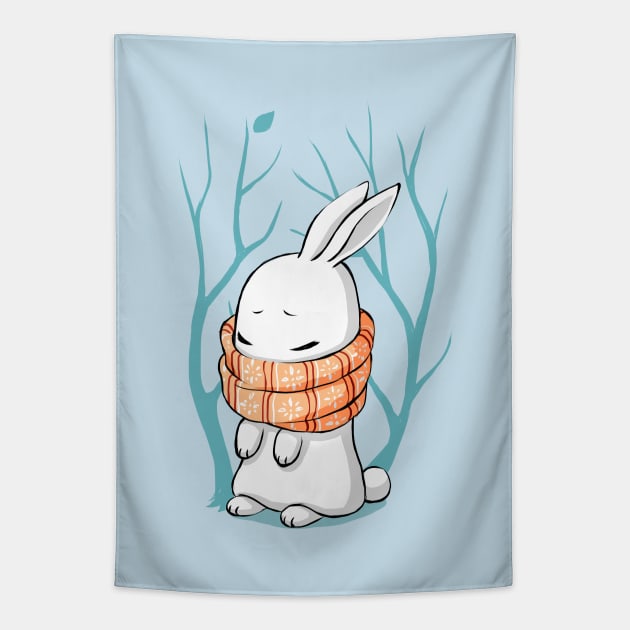 Winter Bunny Tapestry by Freeminds