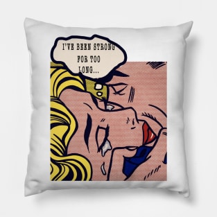 Vintage comics Crying Woman Pillow