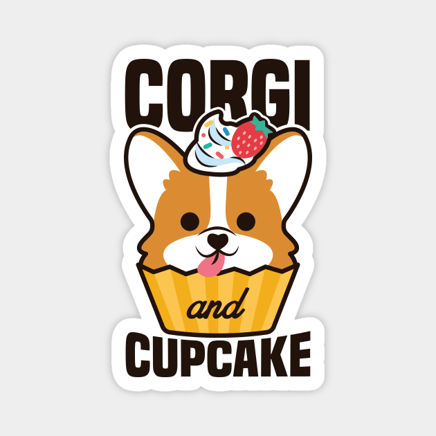 Corgi and Cupcake Magnet by MShams13