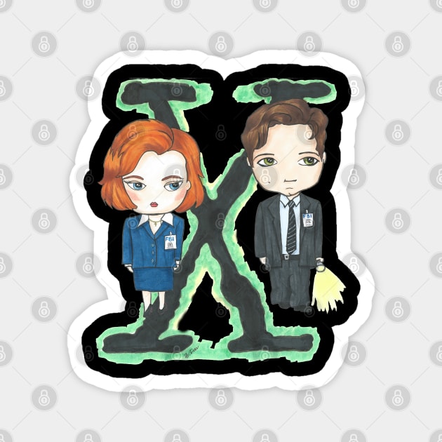 Mulder & Scully Magnet by LivStark