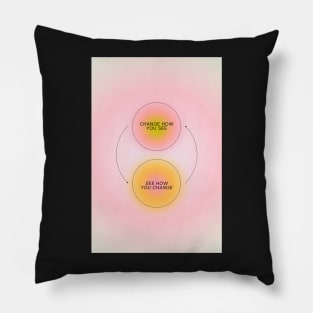 Positive Affirmation Orange and Pink Glow Aura Pillow