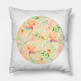 Watercolor Birds of Paradise Pillow