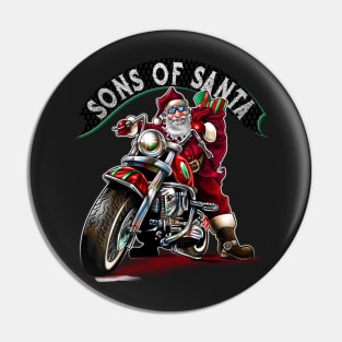 Funny Christmas Gift for Bikers, Sons of Santa Pin