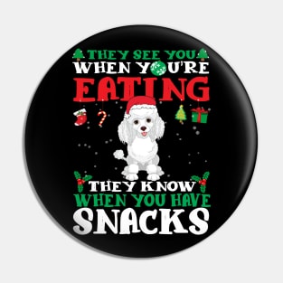 Christmas Dog Eating Snacks Pin