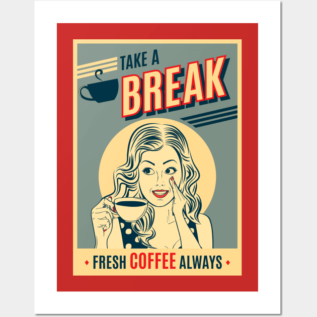 Vintage Happy Housewife Coffee - Retro Coffee - Posters and Art Prints