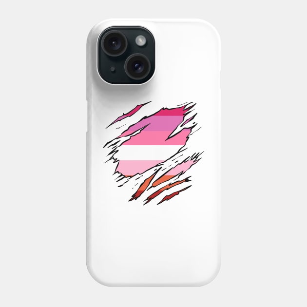 LGBTQI+ Superhero Lesbian flag Phone Case by la'lunadraw