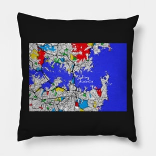 Sydney City, Australia Map Pillow