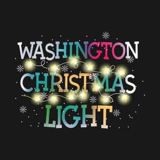 Funny Washington State Christmas Light Pyjama Cute Tee T-Shirt