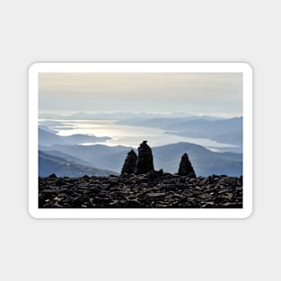 Three Cairns located near the summit of Ben Nevis Magnet