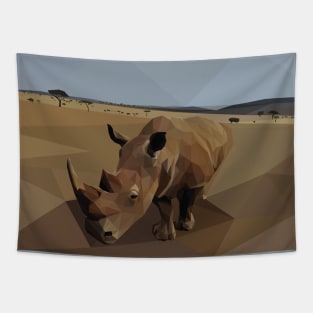 Low Poly Rhino Tapestry