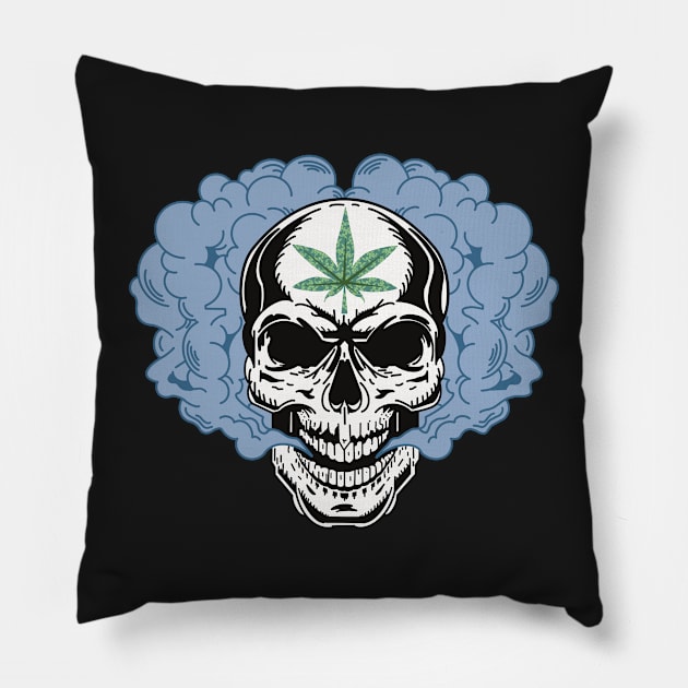 Smoking skull Pillow by LHaynes2020