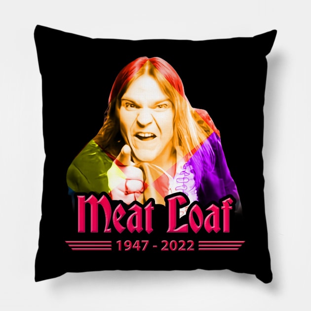 Meatloaf 1947-2022 BAT OUT OF HELL Pillow by CLOSE THE DOOR PODCAST