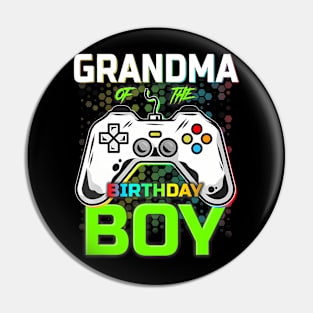 Gaming Video Gamer Grandma Of The Birthday Boy Pin