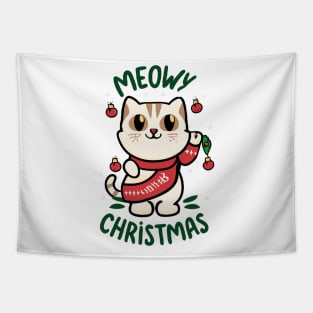 Meowy christmas cat Tapestry