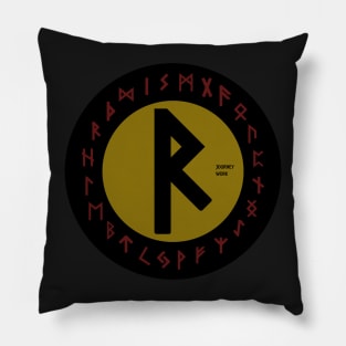 Yellow Raidho Elder Futhark  | Viking Rune Symbol Pillow