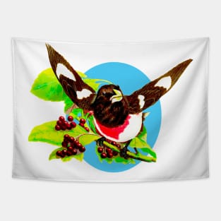 Brown bird with open wings Tapestry