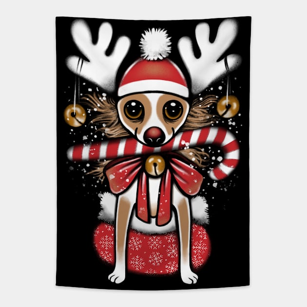 Xmas Puppy Tapestry by Pescapin