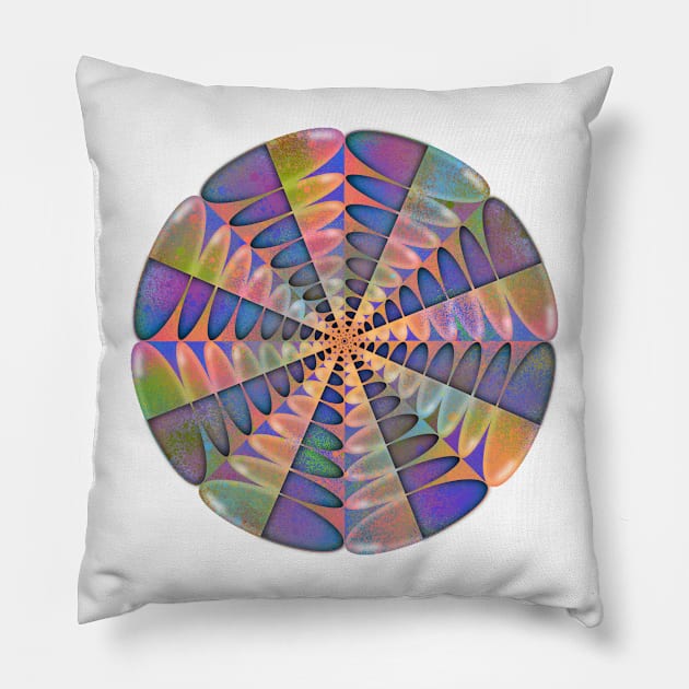 Fruity Bubbles Mandala - Intricate Digital Illustration, Colorful Vibrant and Eye-catching Design, Perfect gift idea for printing on shirts, wall art, home decor, stationary, phone cases and more. Pillow by cherdoodles