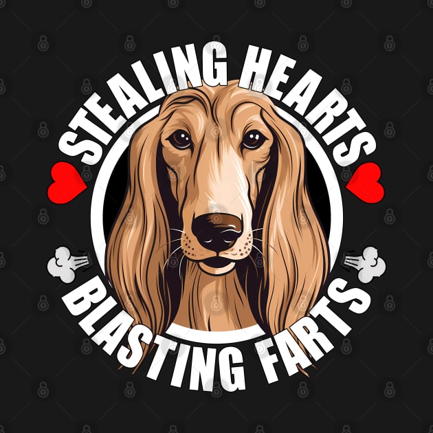 Funny Afghan Hound Stealing Hearts Blasting Farts Dog Cute Puppy by Sports Stars ⭐⭐⭐⭐⭐