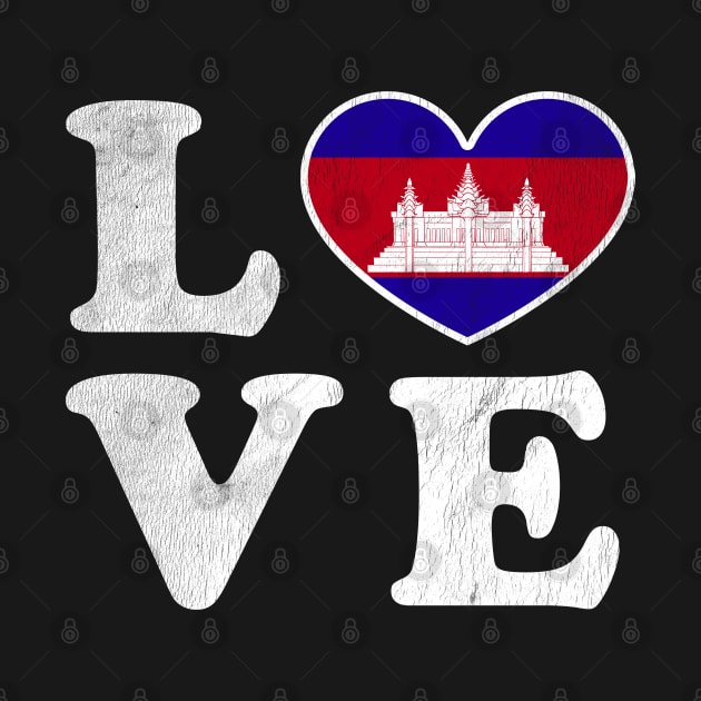 Love Cambodia Pride Flag Vintage I Love Cambodia by BramCrye