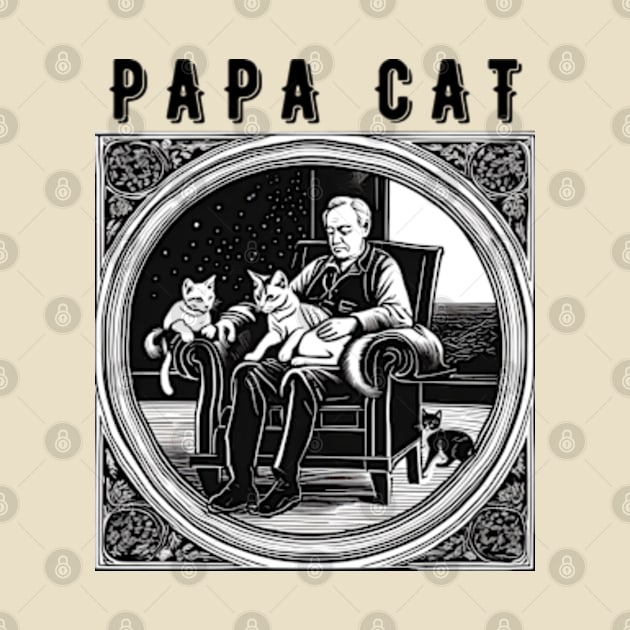 Papa Cat - Cat Lover by Desert Owl Designs