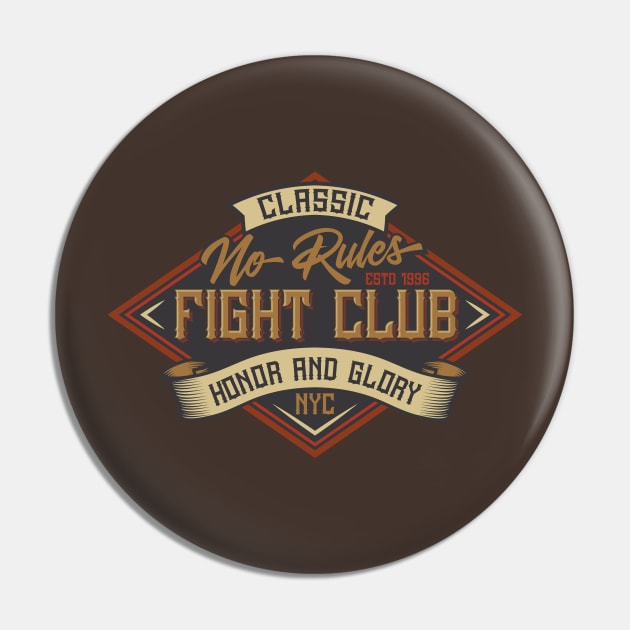 No Rules Fight Club Pin by TipsyCurator