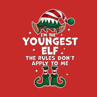 I'm The Youngest Elf Xmas Family Matching Funny Christmas T-Shirt