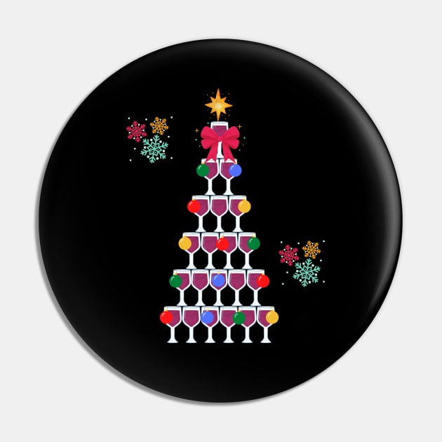 Wine Glass Christmas Tree Pin by gmonpod11@gmail.com