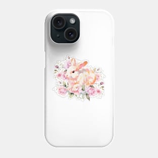 Cute  Baby Girl spring floral Bunny . Phone Case
