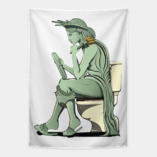 Statue of Liberty on the Toilet Tapestry