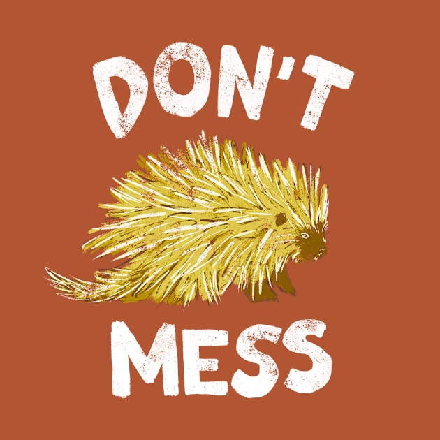 Don't Mess with the Porcupine - Yellow by Animal Prints