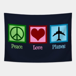 Peace Love Planes Tapestry