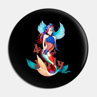 Independence day 4th of july mermaid celebrate Pin