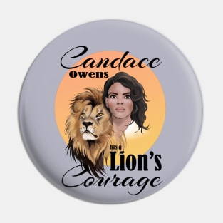 Candace Owens has a Lion's Courage, yellow sun Pin