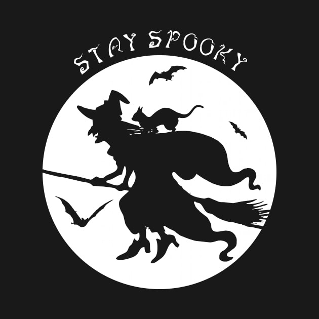Stay spooky Shirt Funny Halloween Party Tee Scary Gift Pumpkin Witch Tshirt by NickDezArts