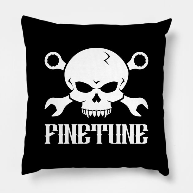 Skull 'n' Tools 2 - Finetune (white) Pillow by GetTheCar