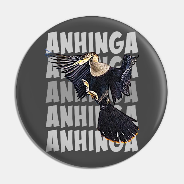 Anhinga Gray Pin by Ripples of Time