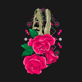 rose dinosaur skull T-Shirt