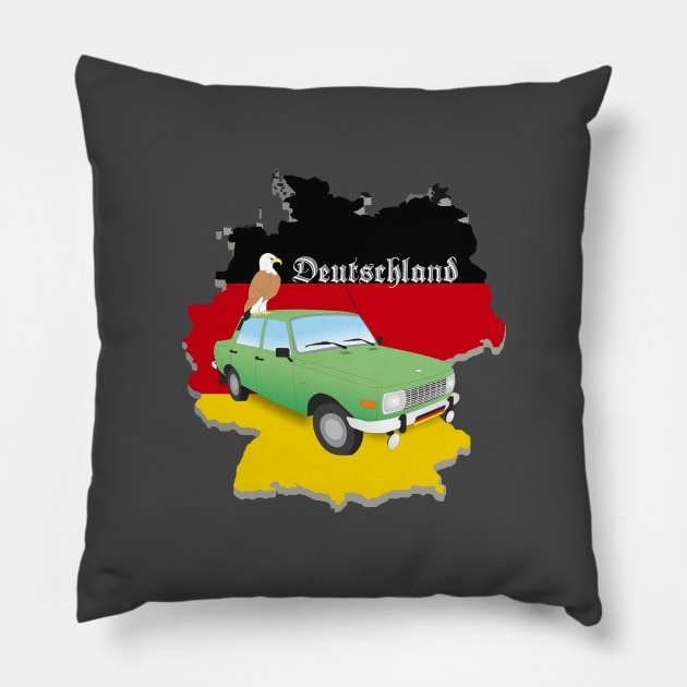 Germany Eagle and Wartburg Emblem Pillow by NorseTech