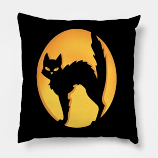 Spooky Black Cat Pillow