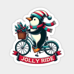 Jolly Ride - Cute penguin on a bicycle Magnet